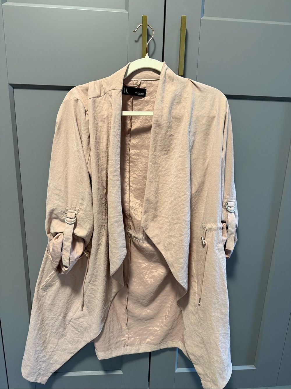 Zara Light Pink Open Front Drape Jacket - Womens (Never Used)